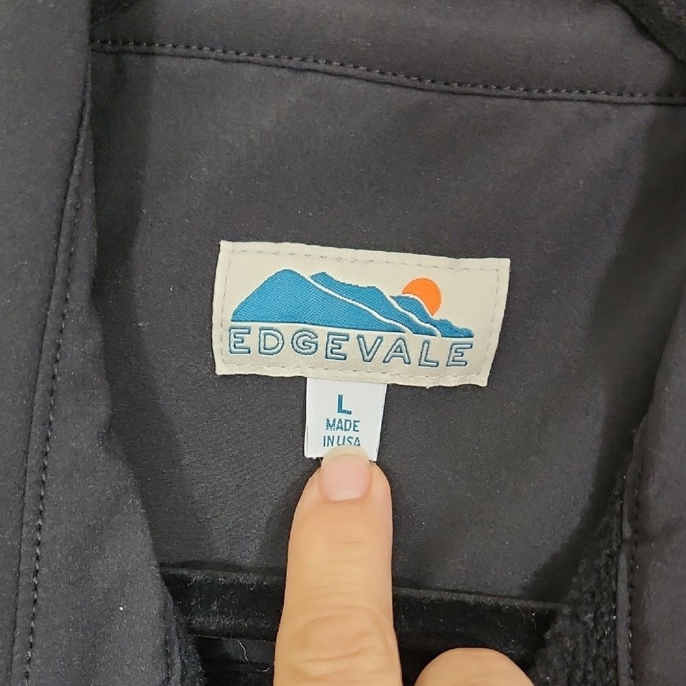 Edgevale Soft Black Fleece Jacket With Contrastating Pocket And Arm Detail Sz L - Picture 2 of 7